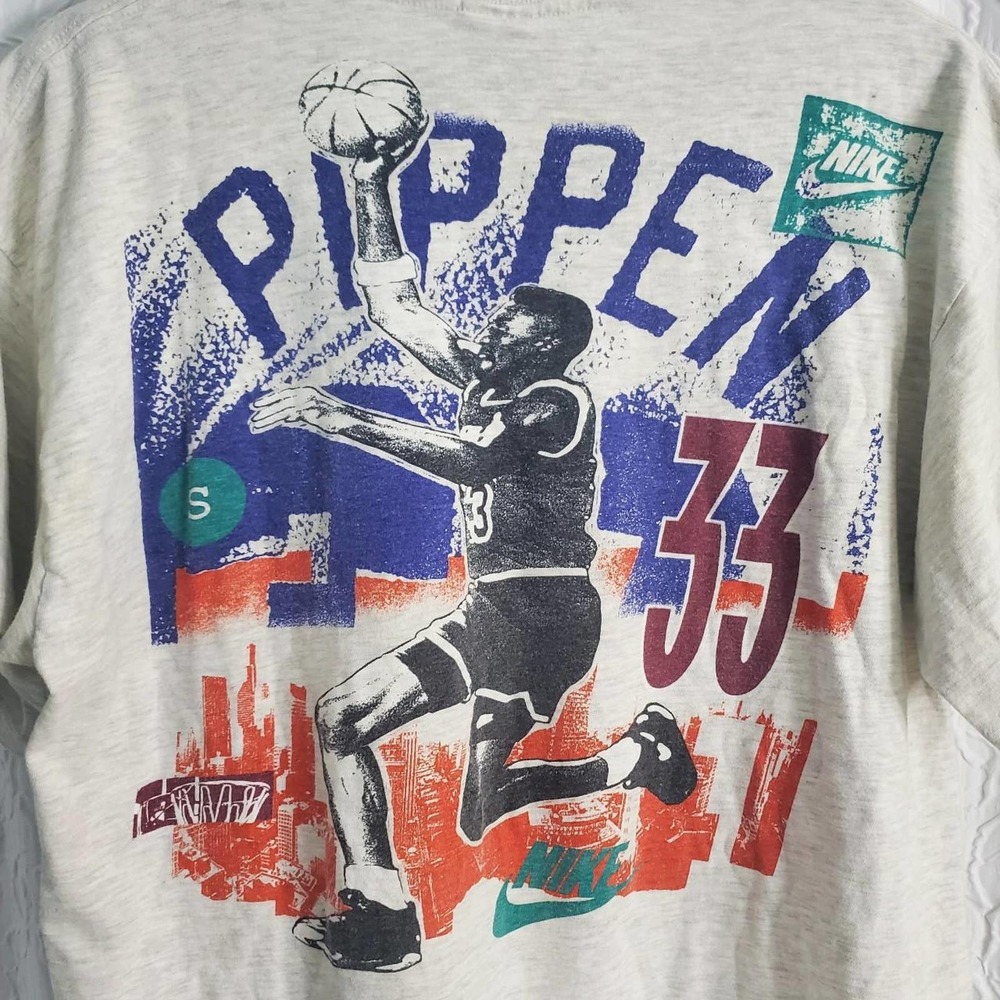 Vintage 90s XL Nike Scottie Pippen‎ Bulls Player T Shirt Sportswear